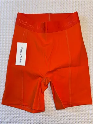 NEW! Outdoor Voices XXS Sundance SuperForm 5” Bright Orange Bike Yoga Shorts thumbnail 9