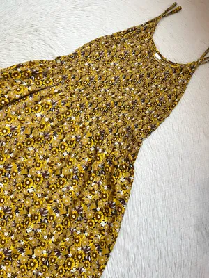 Women’s summer floral print smocked top maxi sleeveless dress thumbnail 11