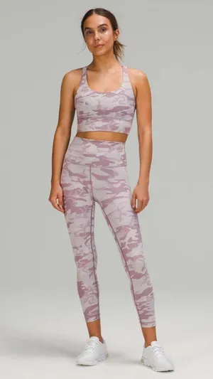 LULULEMON Energy Bra Long Line Ribbed Incognito Camo Iris Violet Verbena Size 4 thumbnail 4