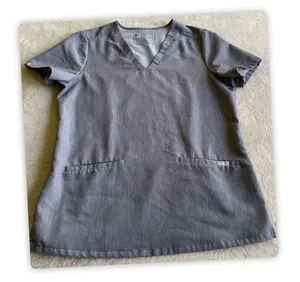 FIGS Gray Scrub Top Women's Small V-Neck Medical Uniform Healthcare Tee thumbnail 1