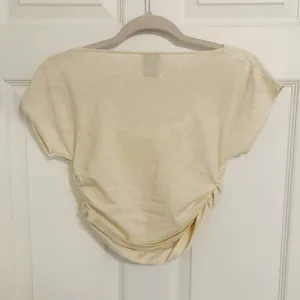 Japanese Kawaii Cream Beige Summer Knitted Cowl Neck Blouse Shirt Top thumbnail 6