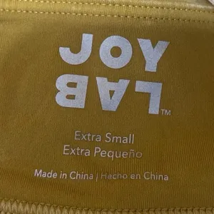 JoyLab Yellow Gold Velour Velvet Sleeveless Crop Top Leggings Pants 2 Pc Set XS thumbnail 6