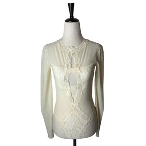 Hot As‎ Hell HAH Bodysuit Womens Small Ivory NWT Sheer Lace Mesh Sexy Bridal thumbnail 2