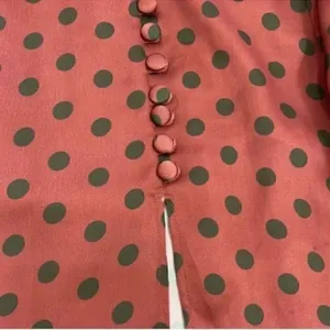 Zara MIDI Polka Dot Mauve & Olive Green Skirt Set(Size XS) thumbnail 5