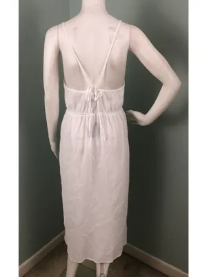 NWT Women's Sunn Lab Swim White Cinch Waist Cover-Up Dress Sz Medium thumbnail 7