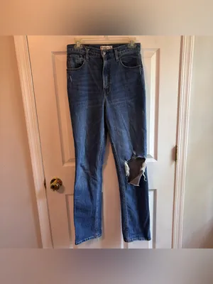 Abercrombie & Fitch The '90s Straight Ultra High Rise Jeans Size 27 Distressed thumbnail 2