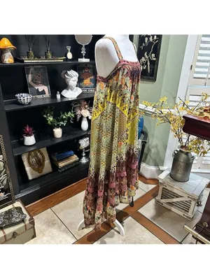 Anthropologie Lovett Tiered Maxi Botanical Dress Size Small Small thumbnail 9