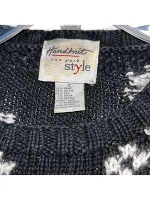 Vintage Black White Snowflake Sweater Fair Isle 90s classic, winter, vacay thumbnail 4