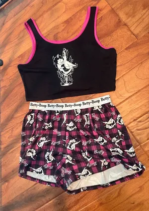Betty Boop Two Piece Matching Pajama Set Tank Boxer Short Combo Size Medium thumbnail 1
