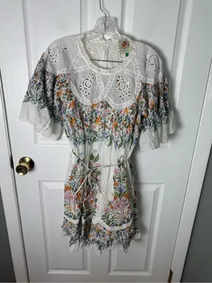 Farm Rio Off-White Sweet Bloom Bouquet Mini Dress L thumbnail 3