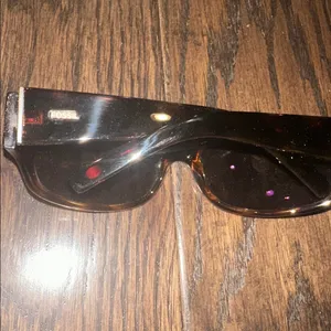 FOSSIL Brown Leather sunglasses with Sunglasses Case thumbnail 6