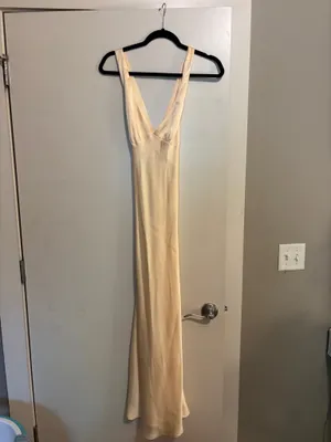 Showpo Yellow Satin Midi Dress thumbnail 4