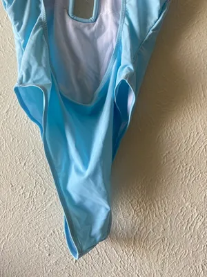 Light Blue One-Piece Swimsuit with Front Accents thumbnail 8