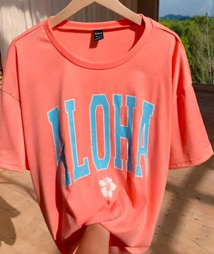 Coral Color Aloha Tee Pink Size XS thumbnail 1