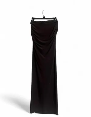 PrettyLittleThing Skirt Sz 4 Chocolate Soft Touch Ruched Waist Maxi Feminine thumbnail 4