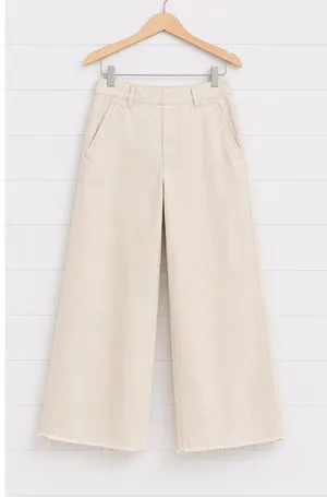 Zara high rise khaki side zip wide leg crop pant size 4 thumbnail 8
