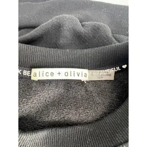 Alice + Olivia Carrie Ruffle Sweatshirt‎ Sweater Black XS thumbnail 7