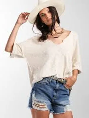 We The Free FREE PEOPLE North Star Tee Top Salt COMFY SLOUCHY MINIMALIST S Small thumbnail 1