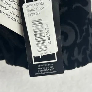 Alex Evenings Black Velvet Burnout Damask Floral Evening Jacket Blazer XL NWT thumbnail 5