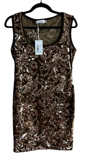 Flounce Gold Velvet Sequin Mini Dress Size 8‎ thumbnail 1