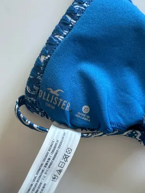 {Hollister} Brand New Blue Embroidered Stitch Triangle Bikini Top thumbnail 6