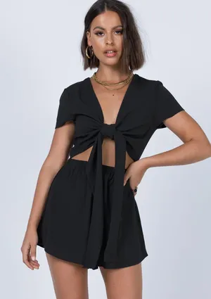 Princess Polly Romper Black thumbnail 1