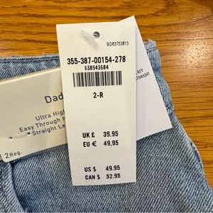 Hollister Ultra High Rise Dad Jean‎ Womens Size 2 Regular in Light Wash NEW thumbnail 7