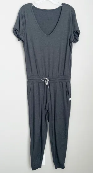 Vuori Size M Gray All Day Jumpsuit Waist Tie One Piece 25" Inseam thumbnail 1