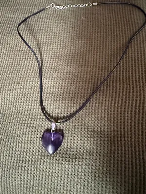 Purple Heart Pendant Necklace - Women Jewelry thumbnail 2