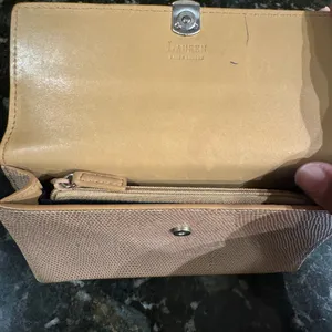 Vintage Lauren Ralph Lauren Tan Leather Embossed Lizard‎ Clutch Wallet thumbnail 3