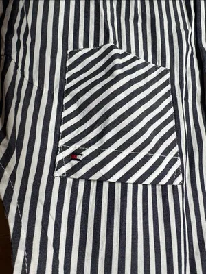 Tommy Hilfiger Navy White Striped Sleeveless Button Down Shirt Size Medium thumbnail 4