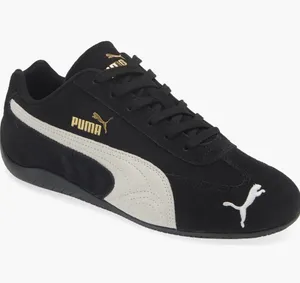 Puma Black Suede Lace-Up Sneakers with White Logo thumbnail 1