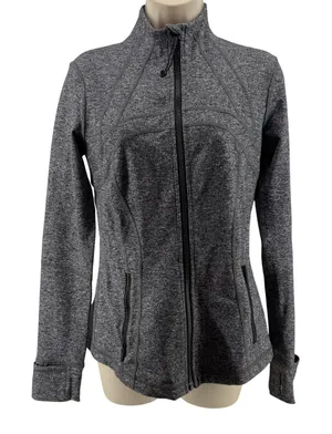 Lululemon Define Loun Jacket Vented Back Full Zip Heathered Black Womens 8 thumbnail 1