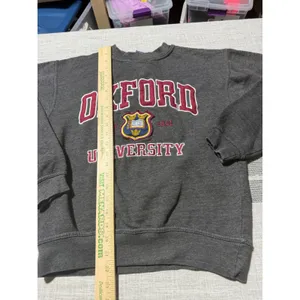 Oxford‎ University Sweatshirt Womens XS Gray Crewneck Pullover Collegiate Crest thumbnail 2