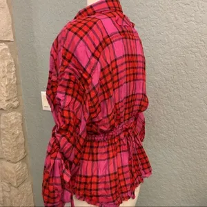 Free People New Plaid Shirt thumbnail 6