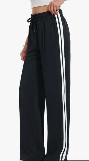 Black and white stripped track pants  thumbnail 1