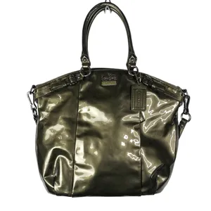 Coach Olive Green Madison Lindsay Large‎ Leather Shoulder Bag thumbnail 1