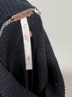 Free People Black Northern Lights Mock Neck Top Size Small thumbnail 7