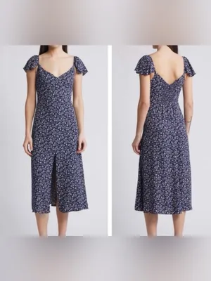 Nwot Reformation Baxley midi dress floral twilight viscose size 4 thumbnail 2