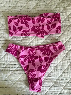 Shein Bandeau Bikini Set Pink thumbnail 4