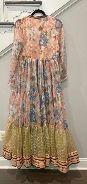 Indian pakistani double part plunge strappy maxi dress thumbnail 9