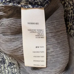 Free People Roma Top Gray Snake‎ Print Smocked High Neck Edgy Revolve Size Large thumbnail 4