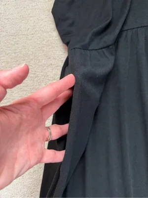 Zesica Black One Shoulder Maxi Dress Tiered Ruffle Stretch‎ Size XL thumbnail 6