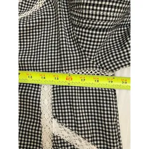 Free People Sunny Day Floral Embroidered Gingham Mini Dress Womens Medium Lace thumbnail 6