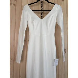 NWT Lulus Feeling of Forever White Long Sleeve Mermaid Maxi Dress Wedding XXS thumbnail 6