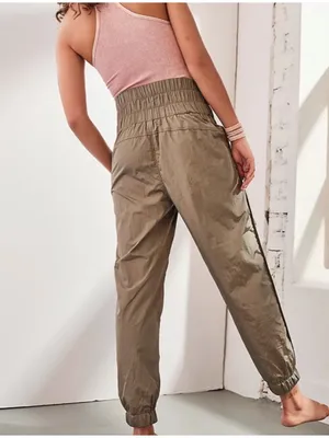 Free People Movement On the Way Home Herbalicious Green Elastic Joggers Size XS thumbnail 10