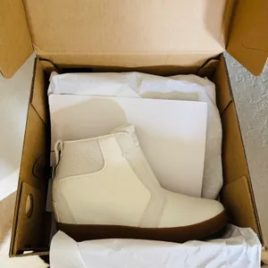 Sorel Out N About‎ Wedge Leather Bootie, Ankle Boots White/Sea Salt, Size 8, NWT thumbnail 13