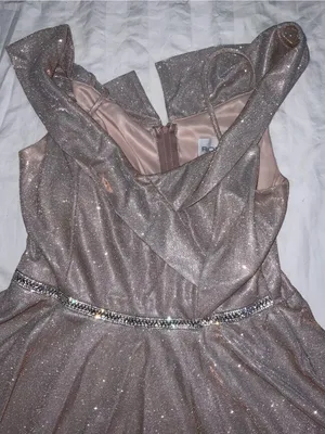 Sparkling Rose Gold Fit-and-Flare Party Dress thumbnail 3
