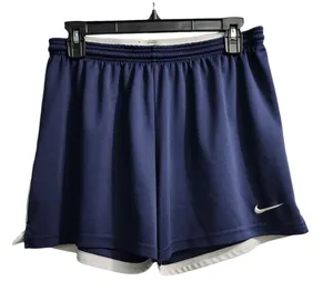 Nike Women's Navy Blue Athletic‎ Shorts with White Trim Comfortable Sporty M thumbnail 1