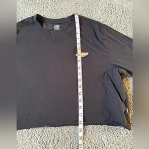 Vans Off The Wall Long Sleeve Cropped Shirt Size XL Cotton Black thumbnail 3